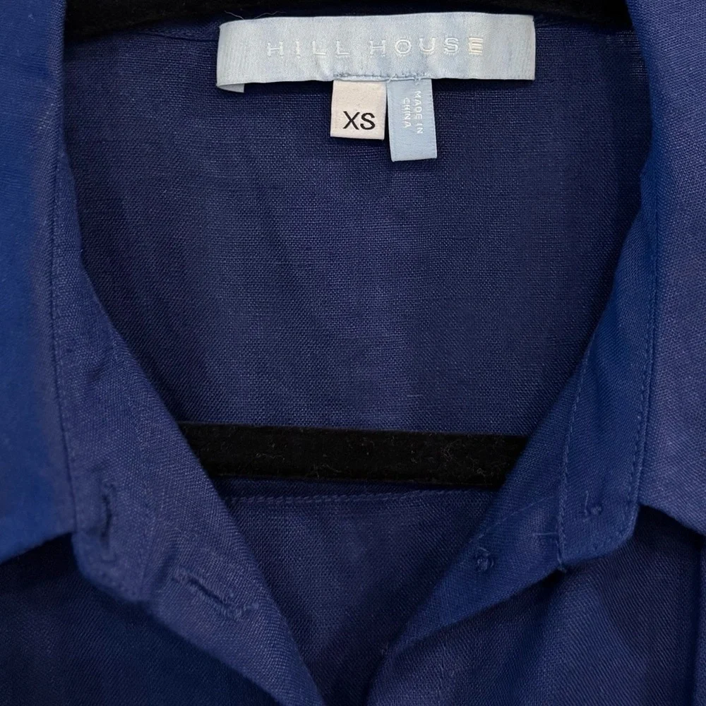 Hill House 100% Linen Navy Midi Dress - Picture 5 of 6